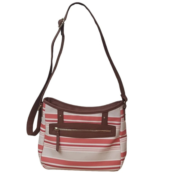SALMON Tan Stripes Crossbody Bag - Picture 1 of 9